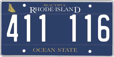 RI license plate 411116