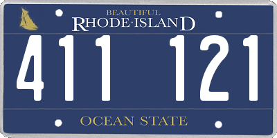 RI license plate 411121