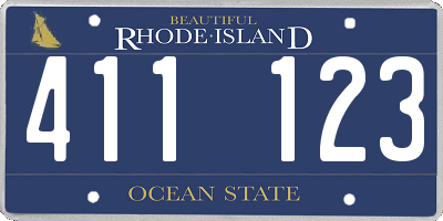 RI license plate 411123