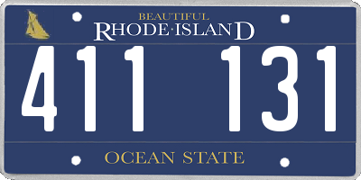 RI license plate 411131