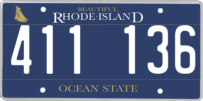 RI license plate 411136