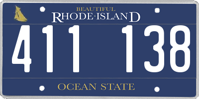 RI license plate 411138