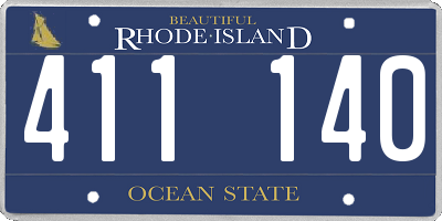 RI license plate 411140