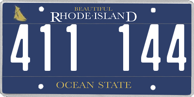 RI license plate 411144