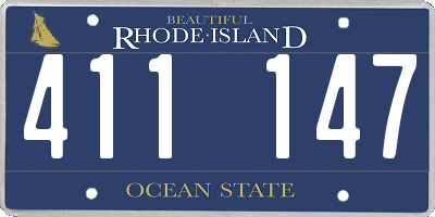 RI license plate 411147