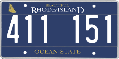 RI license plate 411151