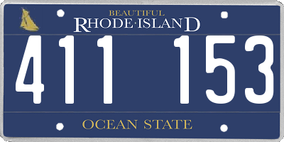 RI license plate 411153