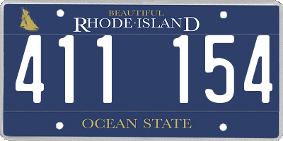 RI license plate 411154