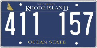 RI license plate 411157