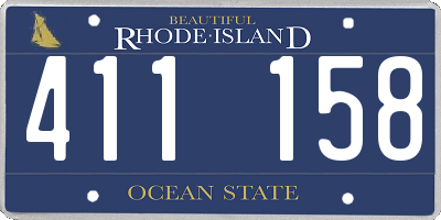 RI license plate 411158