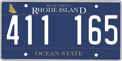 RI license plate 411165
