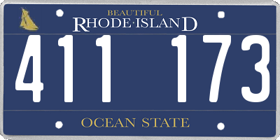 RI license plate 411173