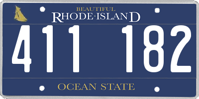 RI license plate 411182