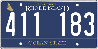 RI license plate 411183