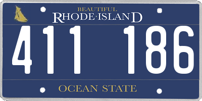 RI license plate 411186