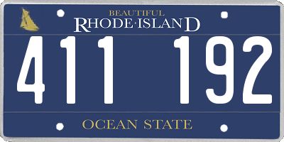 RI license plate 411192