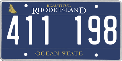RI license plate 411198