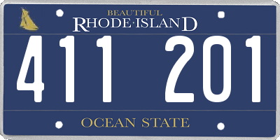 RI license plate 411201
