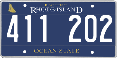 RI license plate 411202