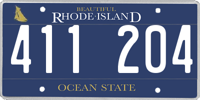 RI license plate 411204