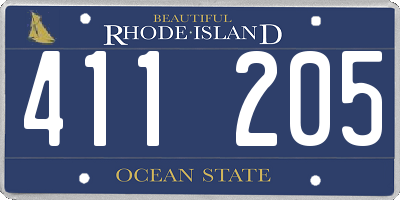 RI license plate 411205
