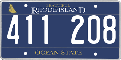 RI license plate 411208
