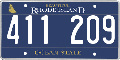 RI license plate 411209