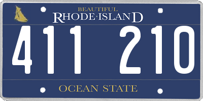 RI license plate 411210