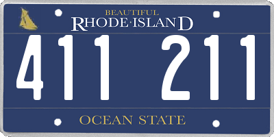 RI license plate 411211