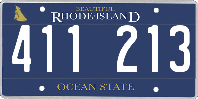 RI license plate 411213