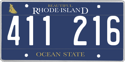 RI license plate 411216