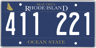 RI license plate 411221