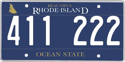 RI license plate 411222
