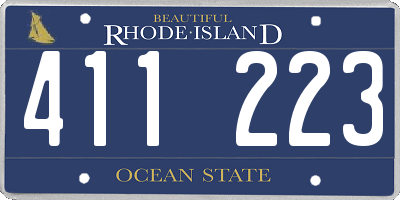 RI license plate 411223