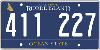 RI license plate 411227