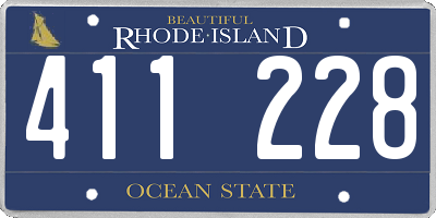 RI license plate 411228