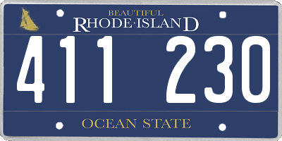 RI license plate 411230