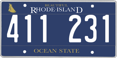 RI license plate 411231