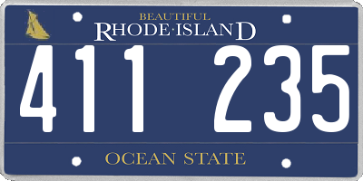 RI license plate 411235