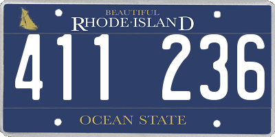 RI license plate 411236