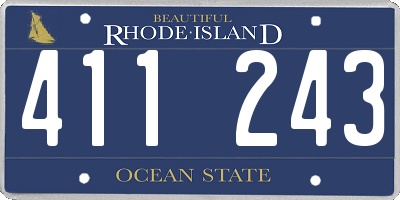 RI license plate 411243
