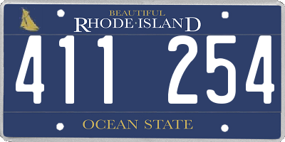 RI license plate 411254