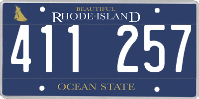 RI license plate 411257
