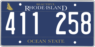 RI license plate 411258