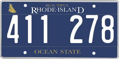 RI license plate 411278