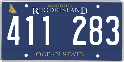 RI license plate 411283