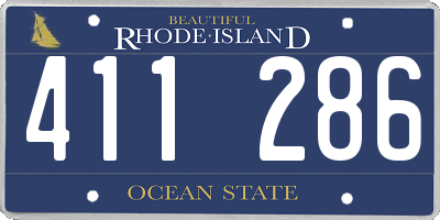 RI license plate 411286