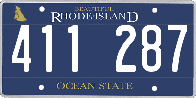 RI license plate 411287