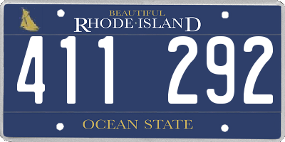 RI license plate 411292