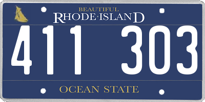 RI license plate 411303